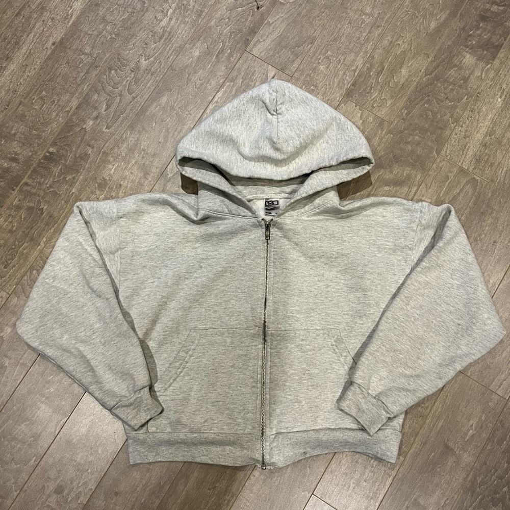 LA Apparel Cropped Zip Up Sweater